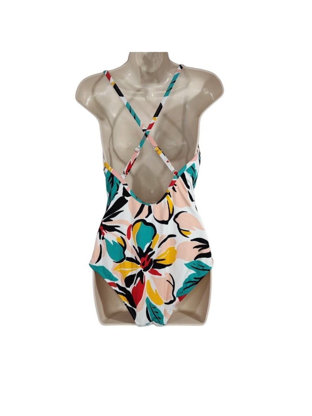 Beach Betty One Piece Swimsuit Women Size L Colorful Floral Summer Vacation NEW - Picture 5 of 13